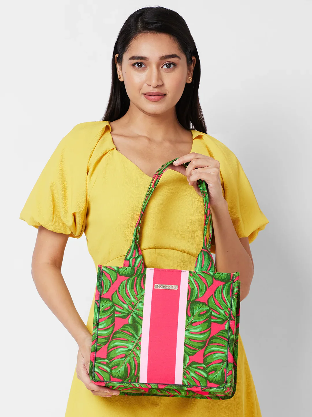 Caprese Tulip Large Green Tote Bag - Image 5