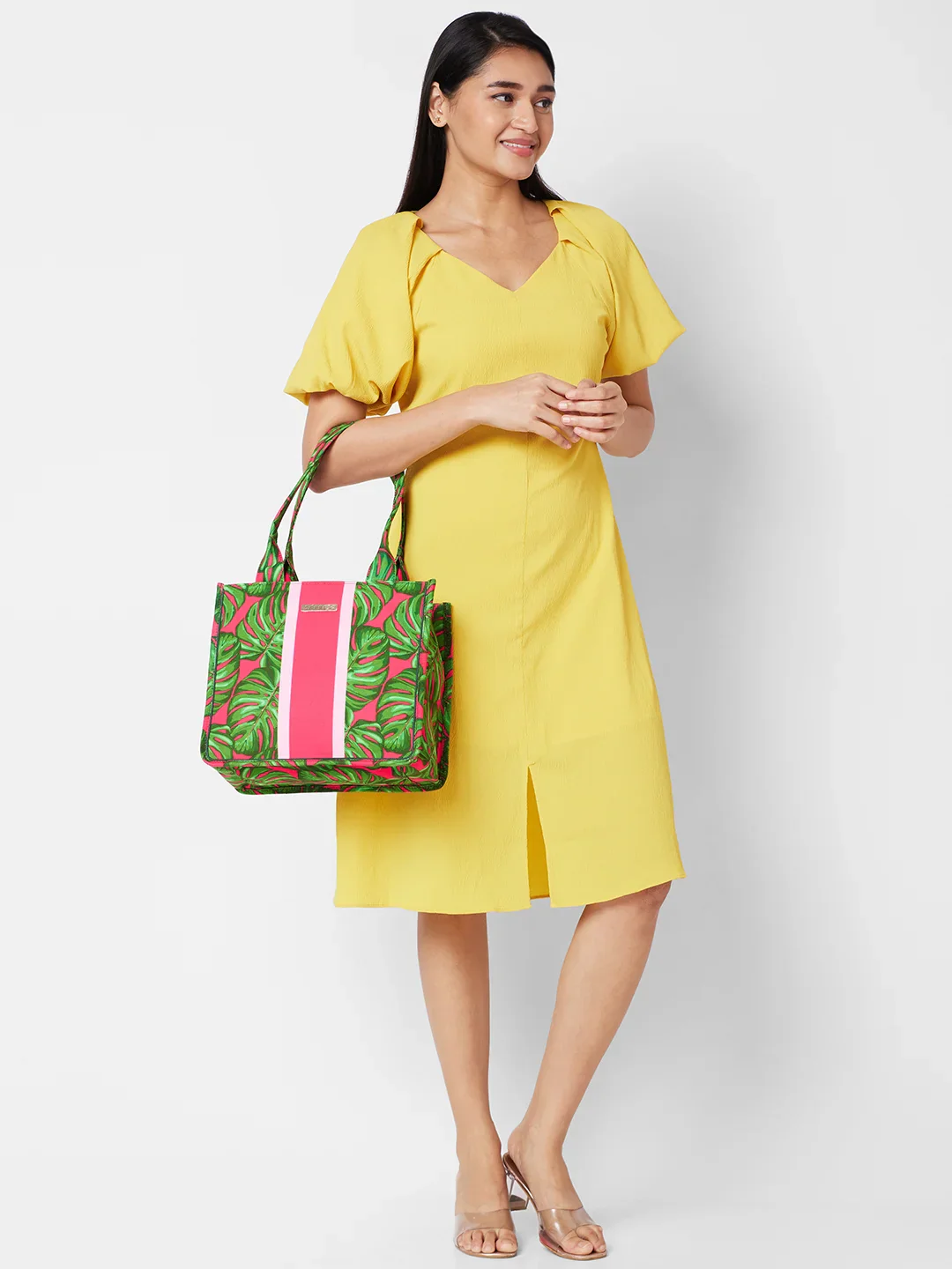 Caprese Tulip Large Green Tote Bag - Image 7