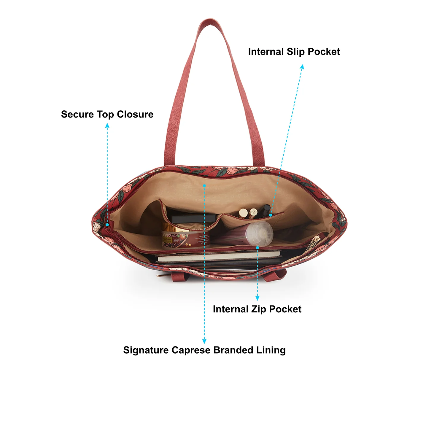Caprese Vanessa Large Maroon Tote Bag - Image 9