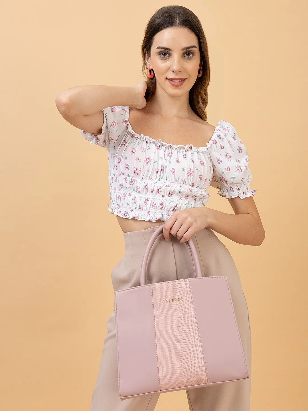 Caprese Verona Medium Pink Satchel Bag - Image 2