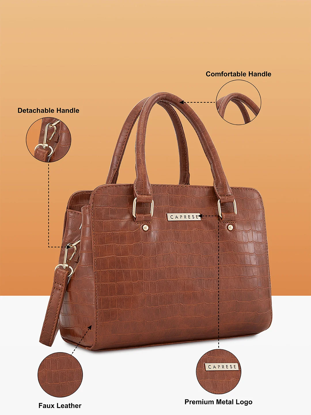 Caprese Verona Small Brown Satchel Bag - Image 6