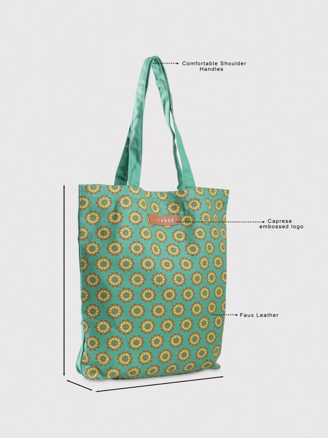 Caprese Vida Medium Light Green Tote Bag - Image 3