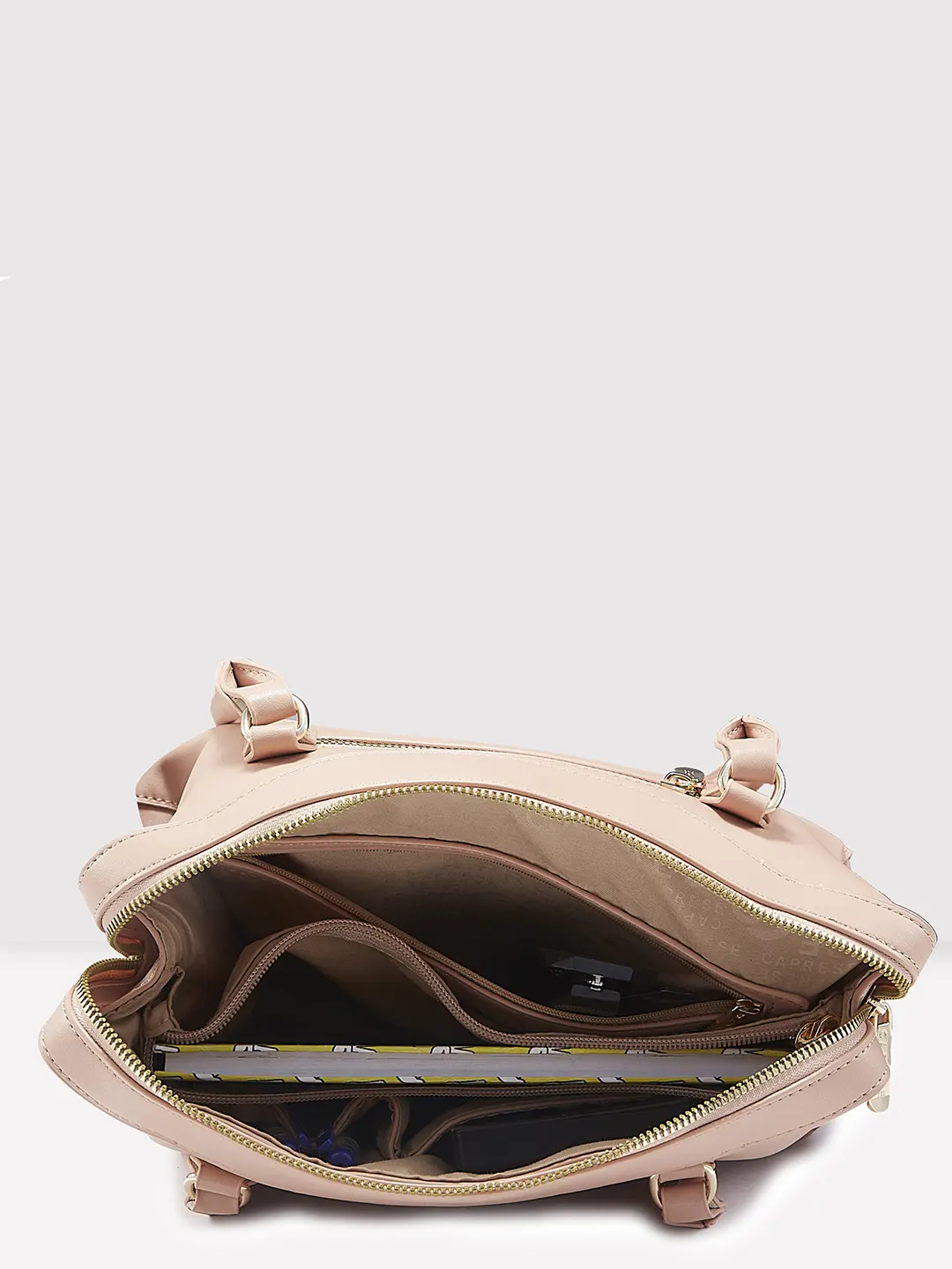 Caprese Vienna Small Salmon Satchel Bag - Image 9