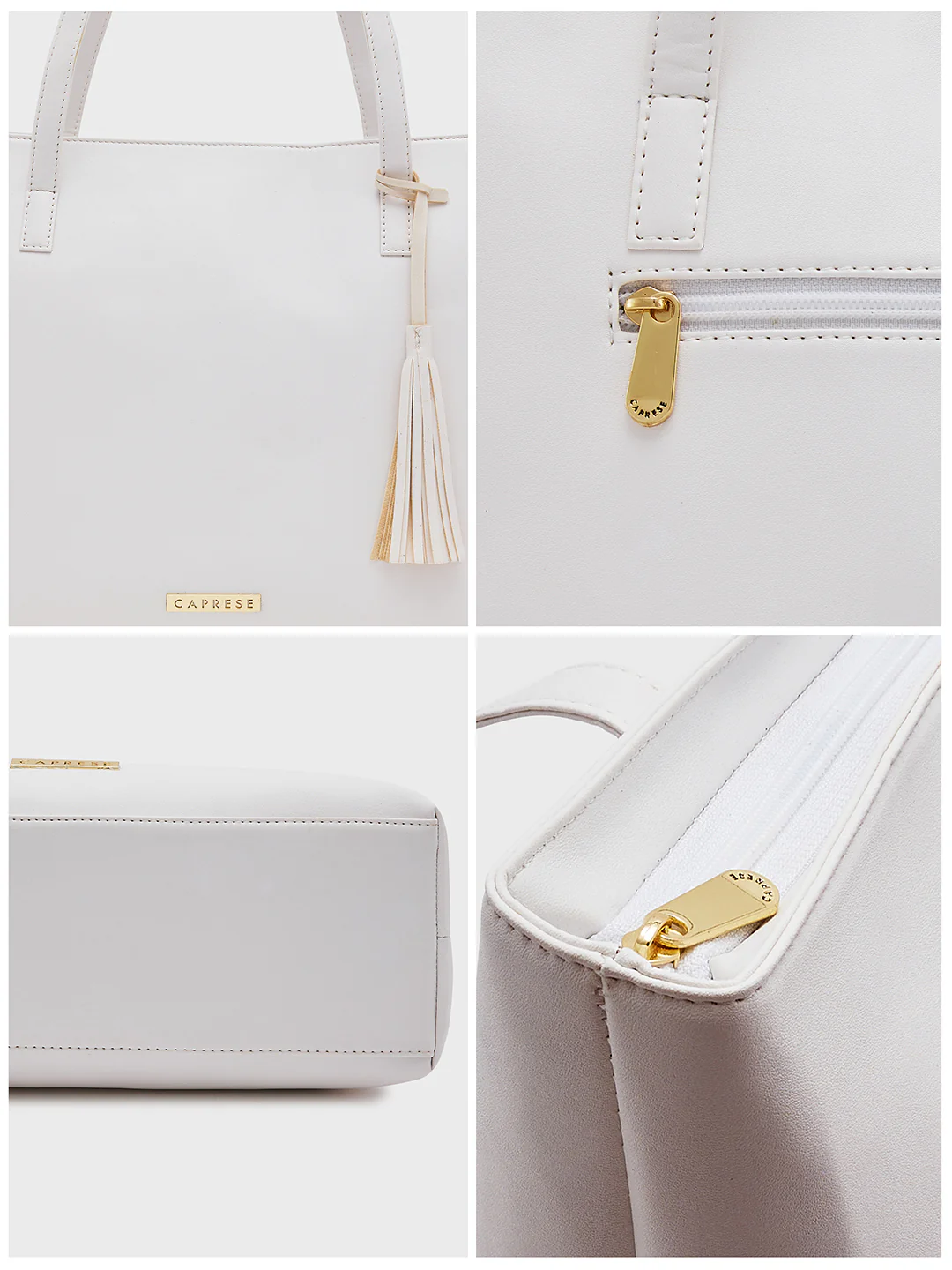 Caprese Vinci Medium Beige Tote Bag - Image 13