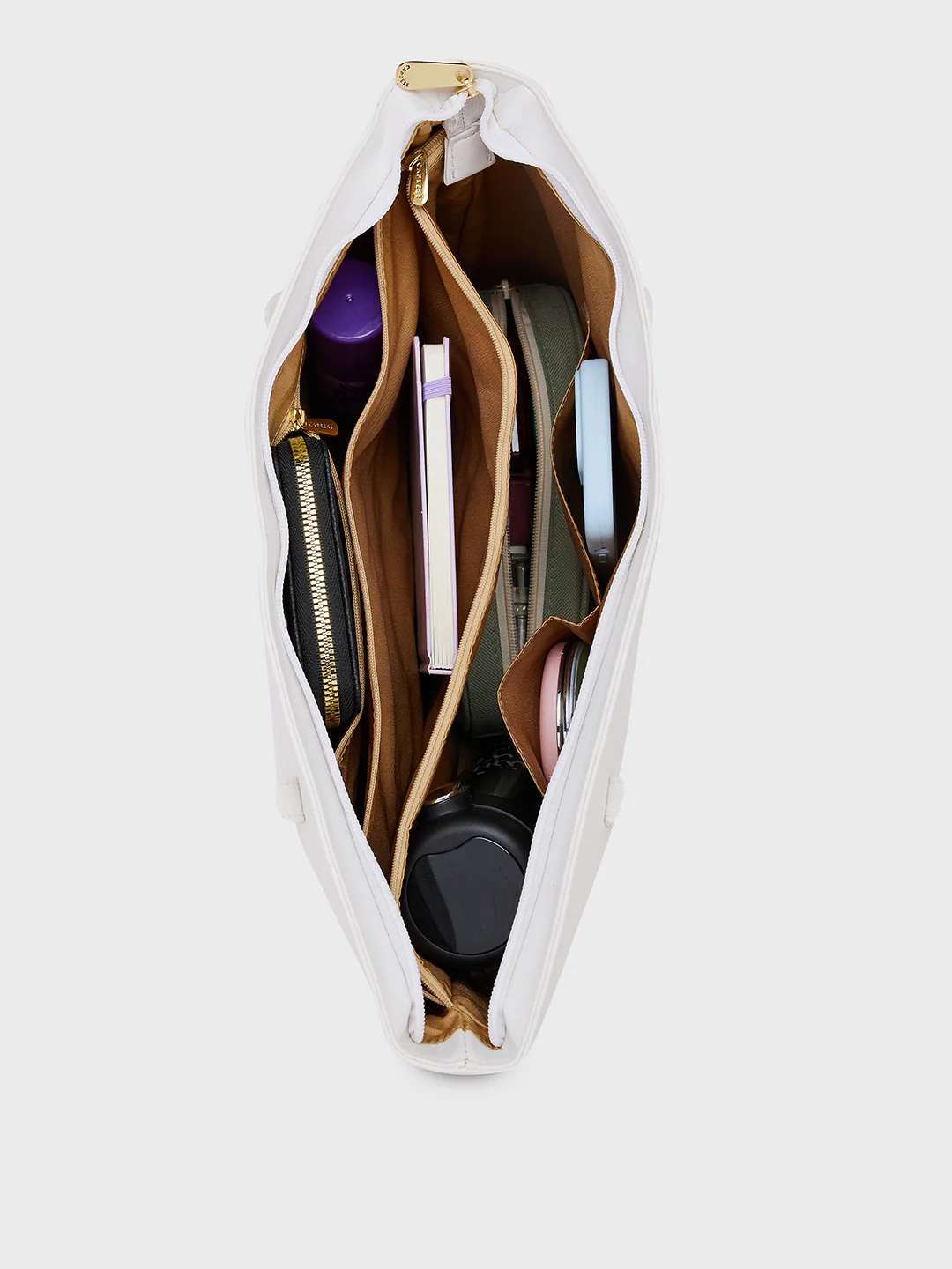 Caprese Vinci Medium Beige Tote Bag - Image 8