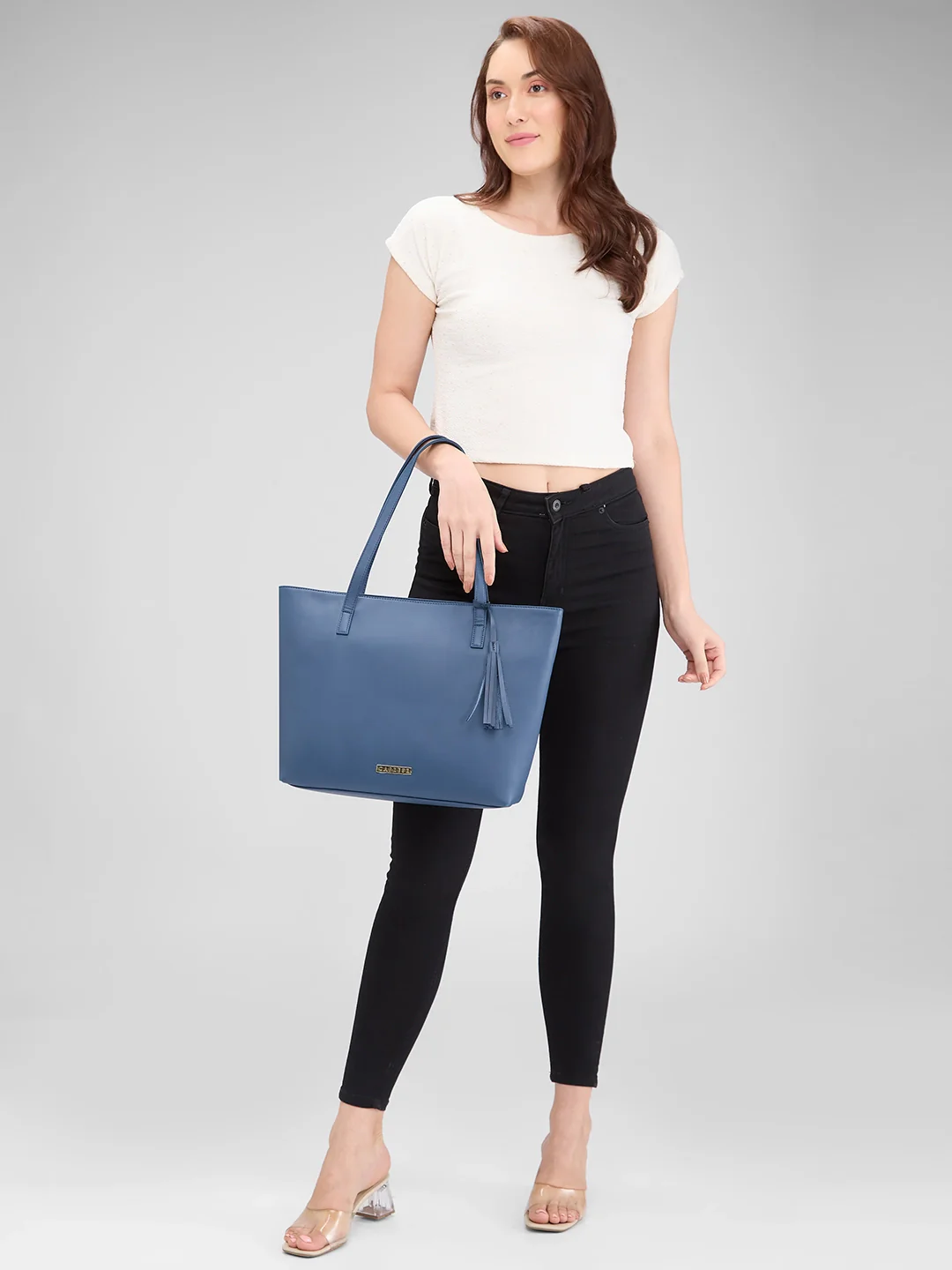 Caprese Vinci Medium Blue Tote Bag - Image 4
