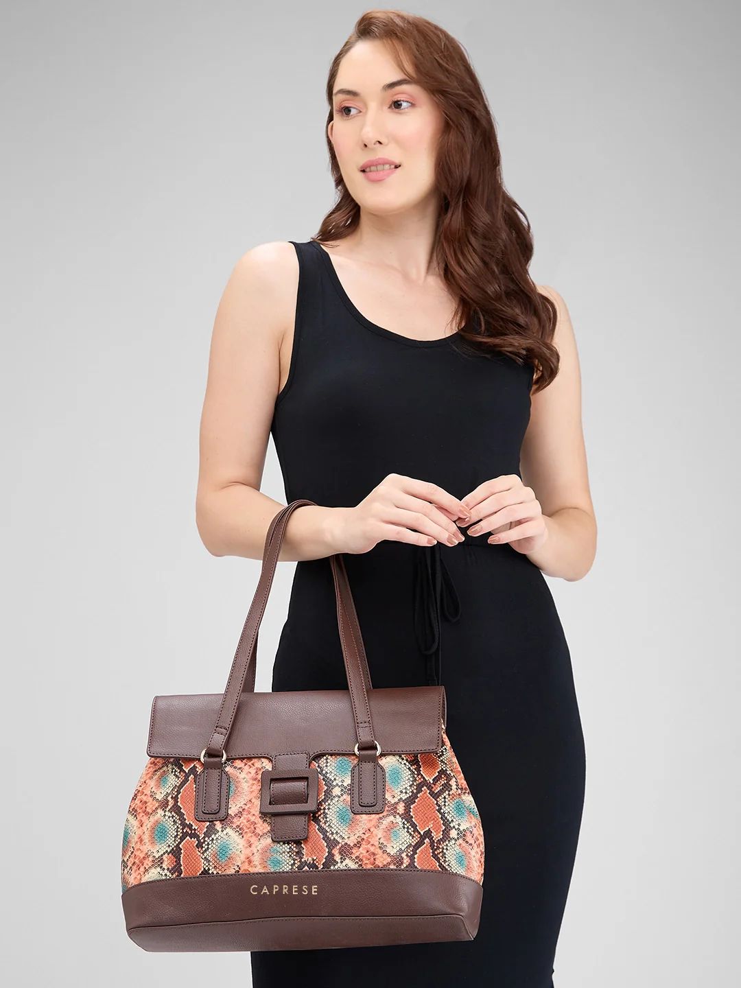 Caprese Vittoria Large Chocolate Satchel Bag - Image 2