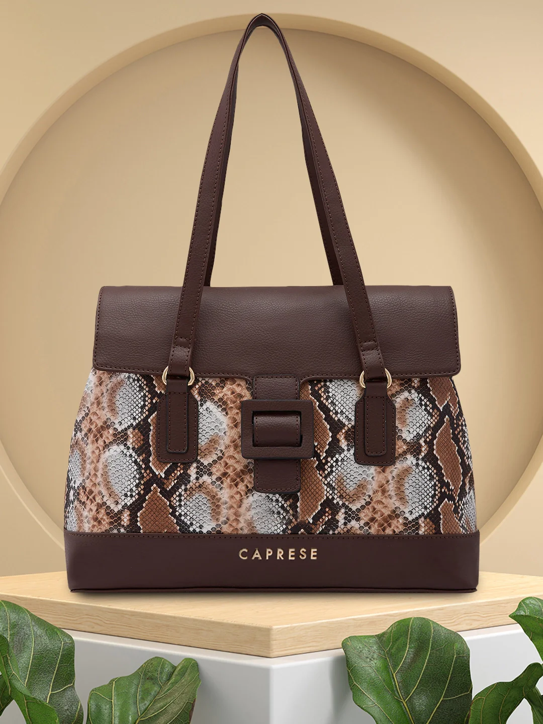 Caprese Vittoria Large Chocolate Satchel Bag - Image 5