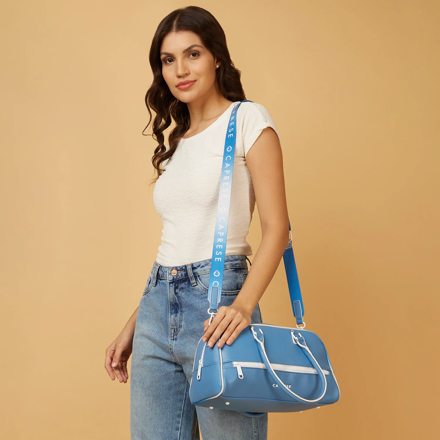 Caprese Vivian Large Blue Duffle Bag - Image 2