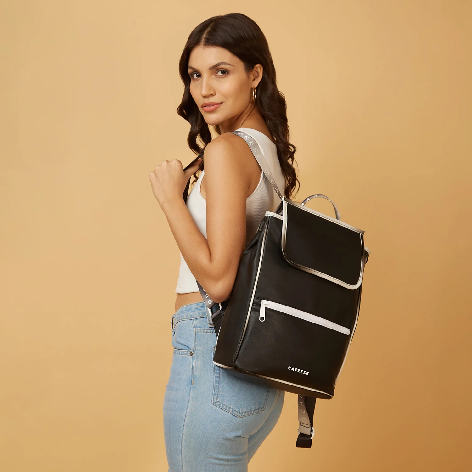 Caprese Vivian Large Black Fashion Backpack - Image 2