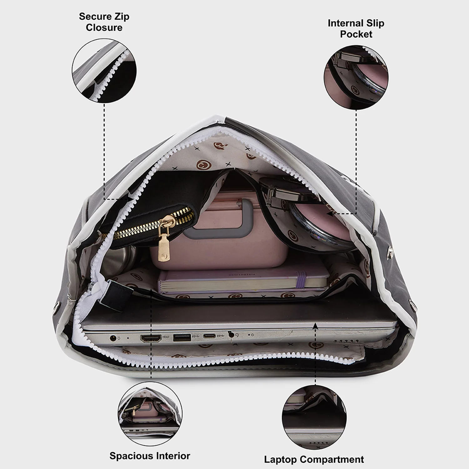 Caprese Vivian Large Black Fashion Backpack - Image 5