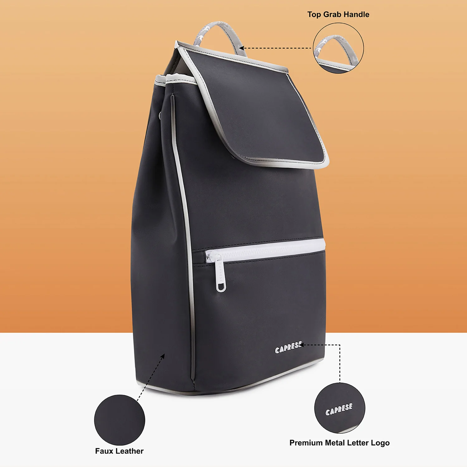 Caprese Vivian Large Black Fashion Backpack - Image 6
