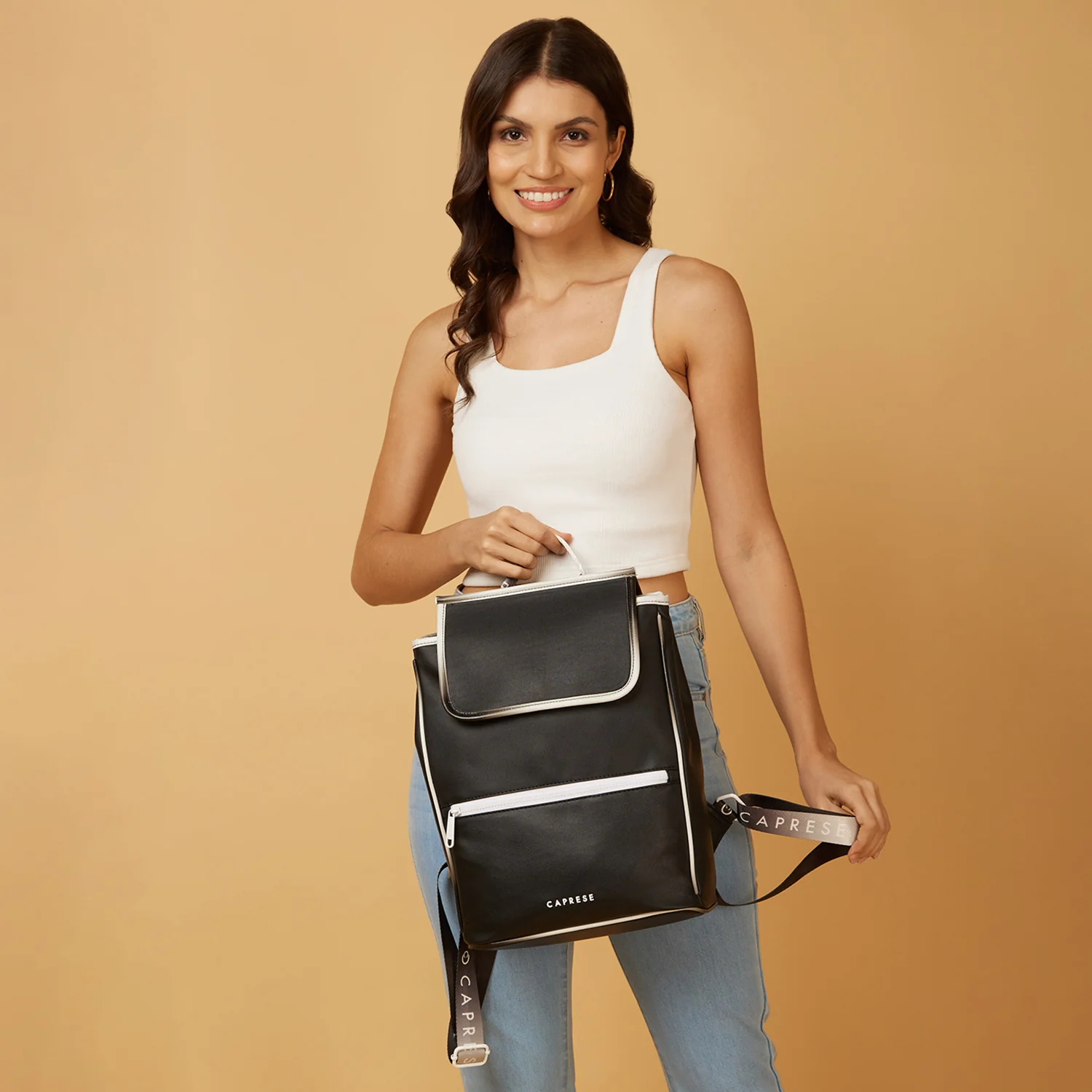 Caprese Vivian Large Black Fashion Backpack - Image 9