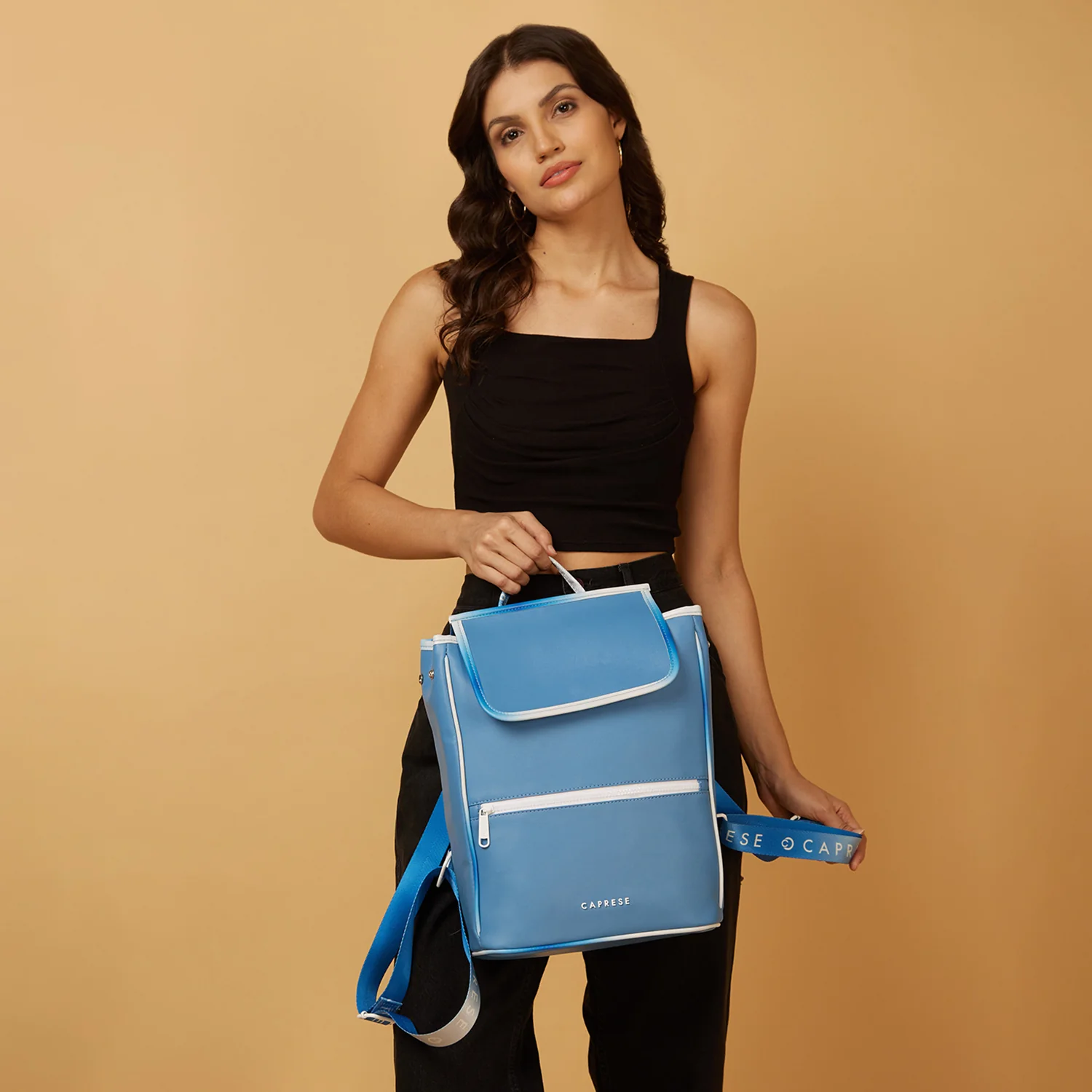 Caprese Vivian Large Blue Fashion Backpack - Image 2