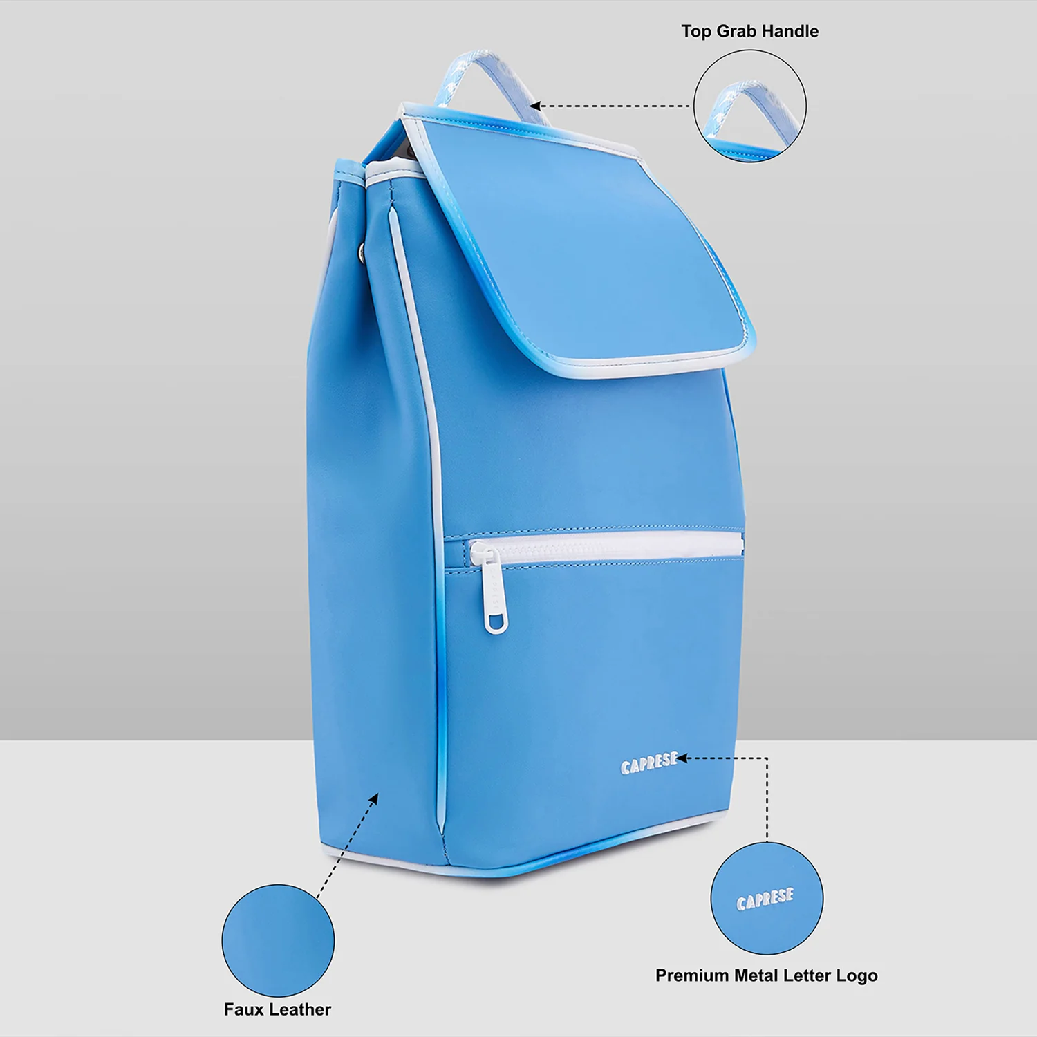 Caprese Vivian Large Blue Fashion Backpack - Image 7