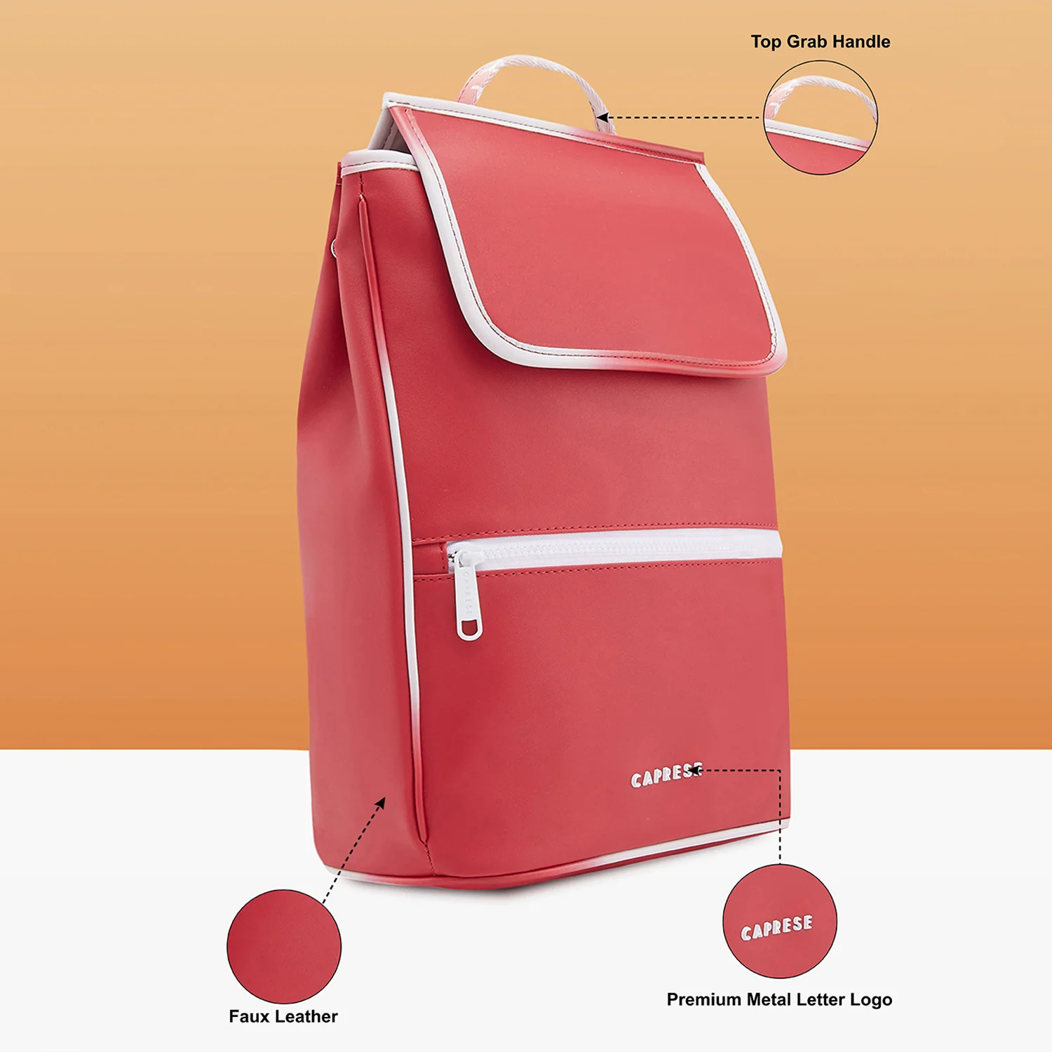 Caprese Vivian Large Red Fashion Backpack - Image 6
