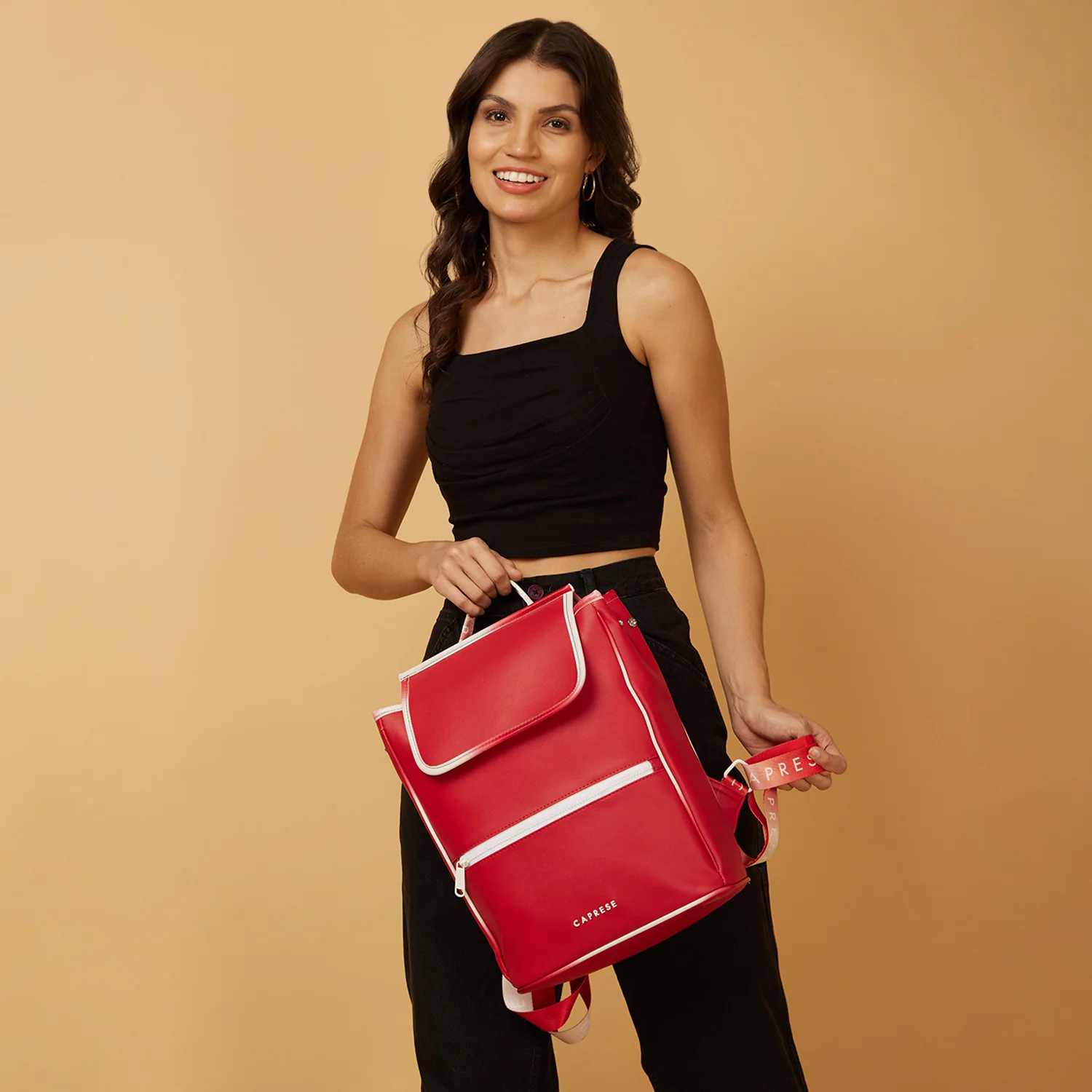 Caprese Vivian Large Red Fashion Backpack - Image 9