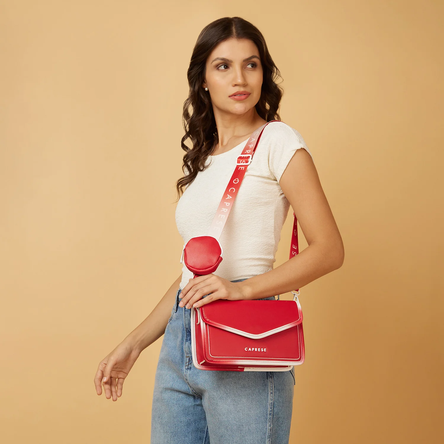 Caprese Vivian Medium Red Sling Bag - Image 2