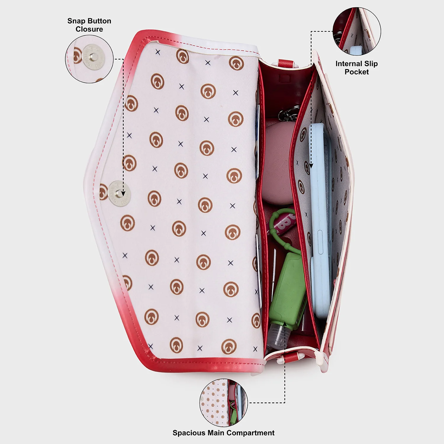 Caprese Vivian Medium Red Sling Bag - Image 5