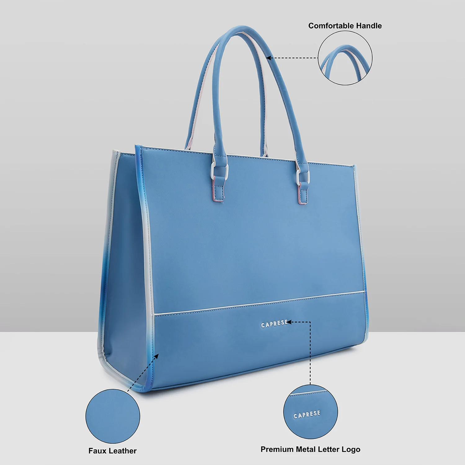 Caprese Vivian Large Blue Tote Bag - Image 5