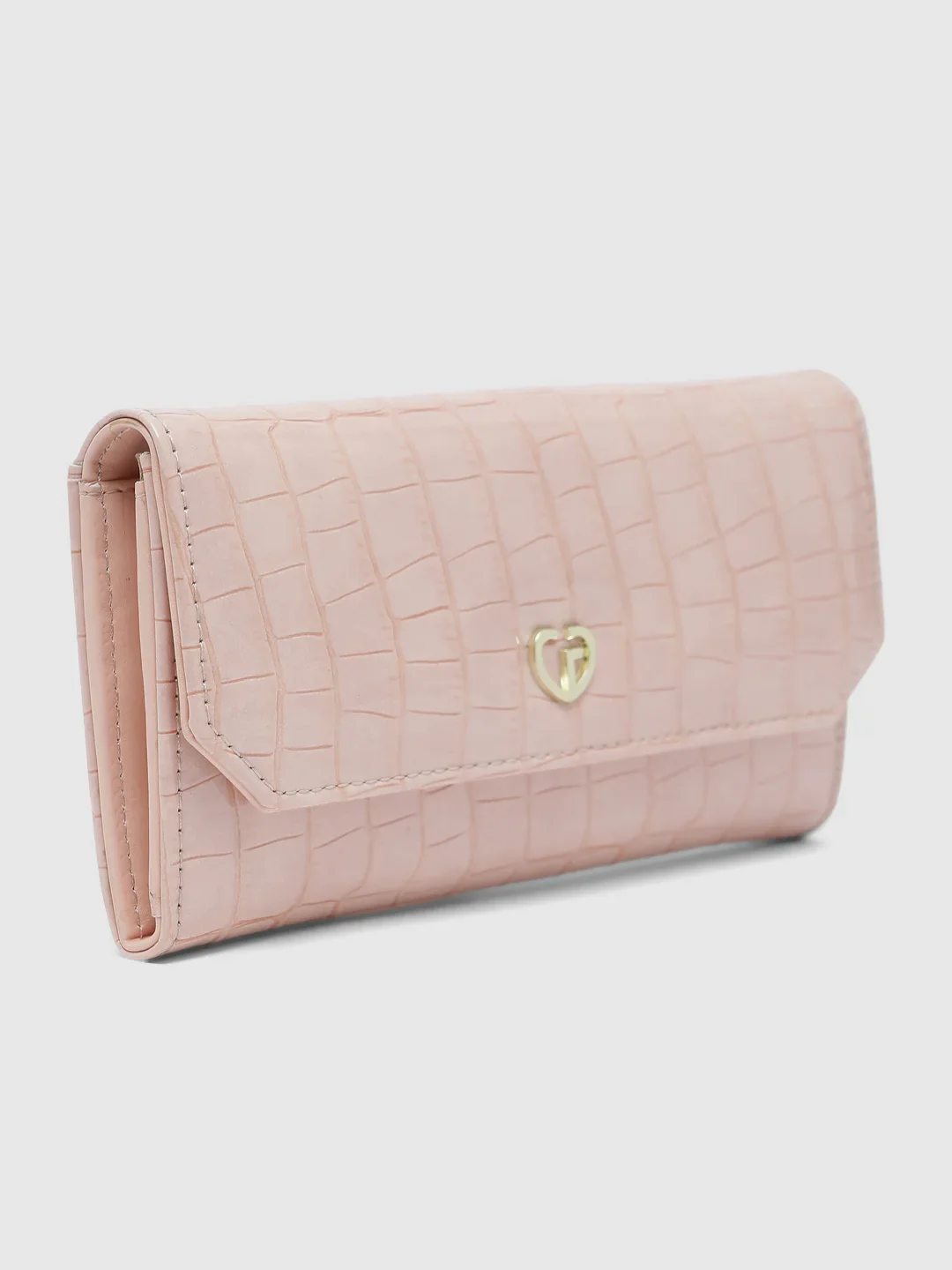 Caprese Wila Medium Peach Flapover Wallet - Image 5