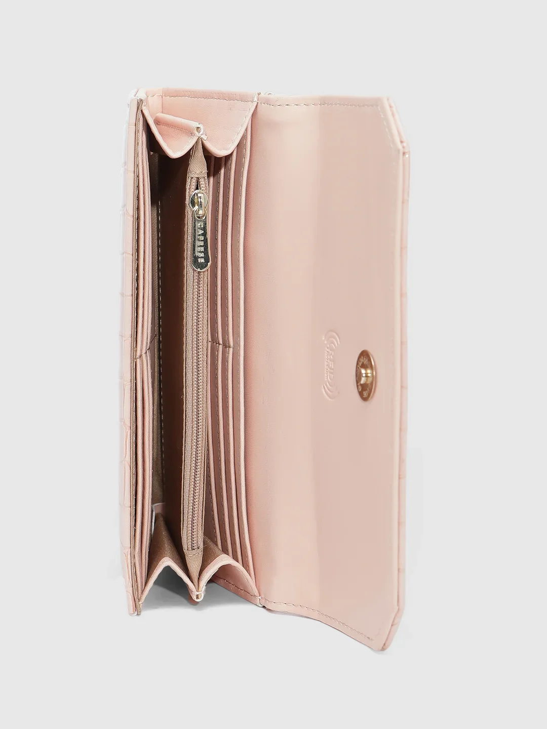 Caprese Wila Medium Peach Flapover Wallet - Image 8