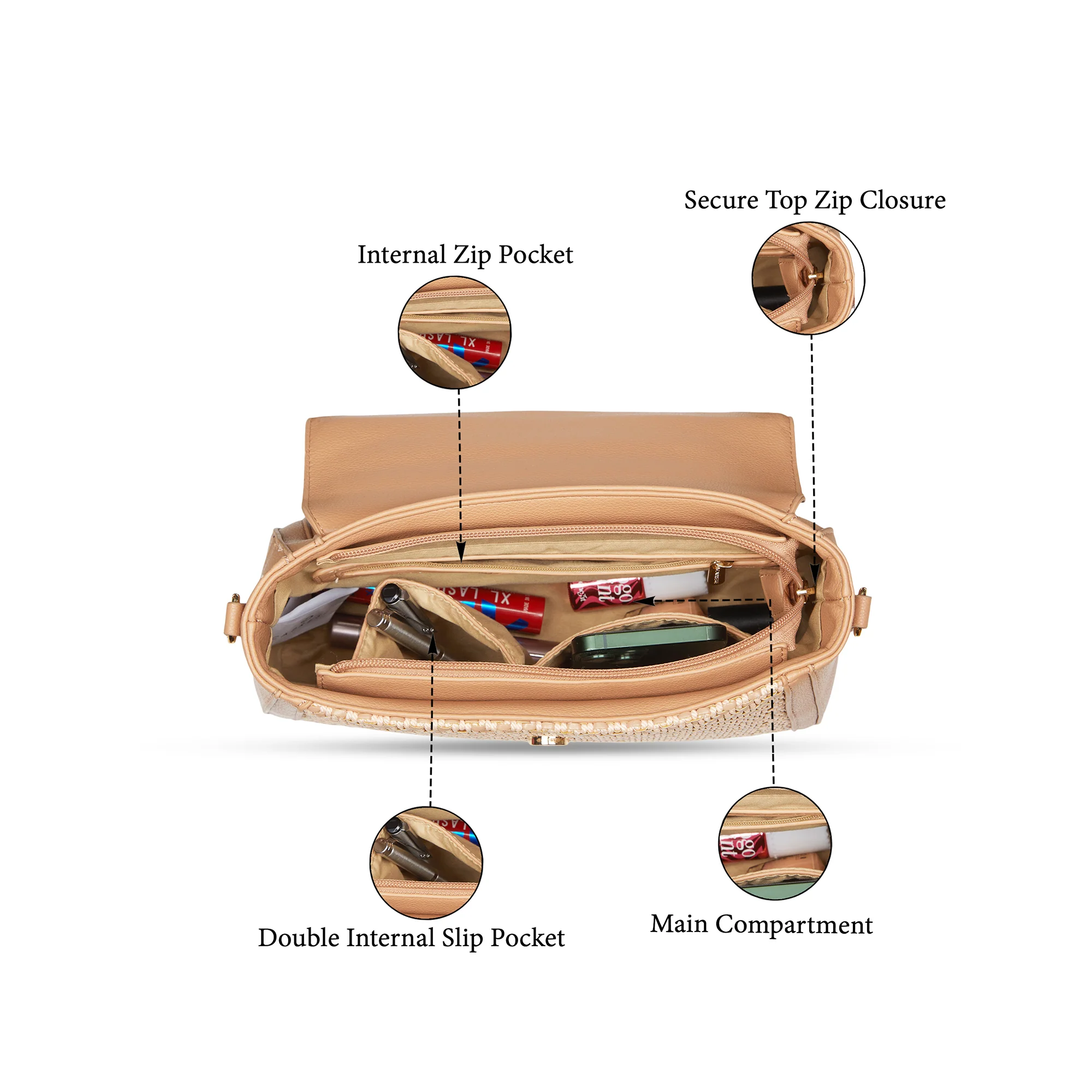 Caprese  Wind Medium Mocha Mousse Satchel Bag - Image 7