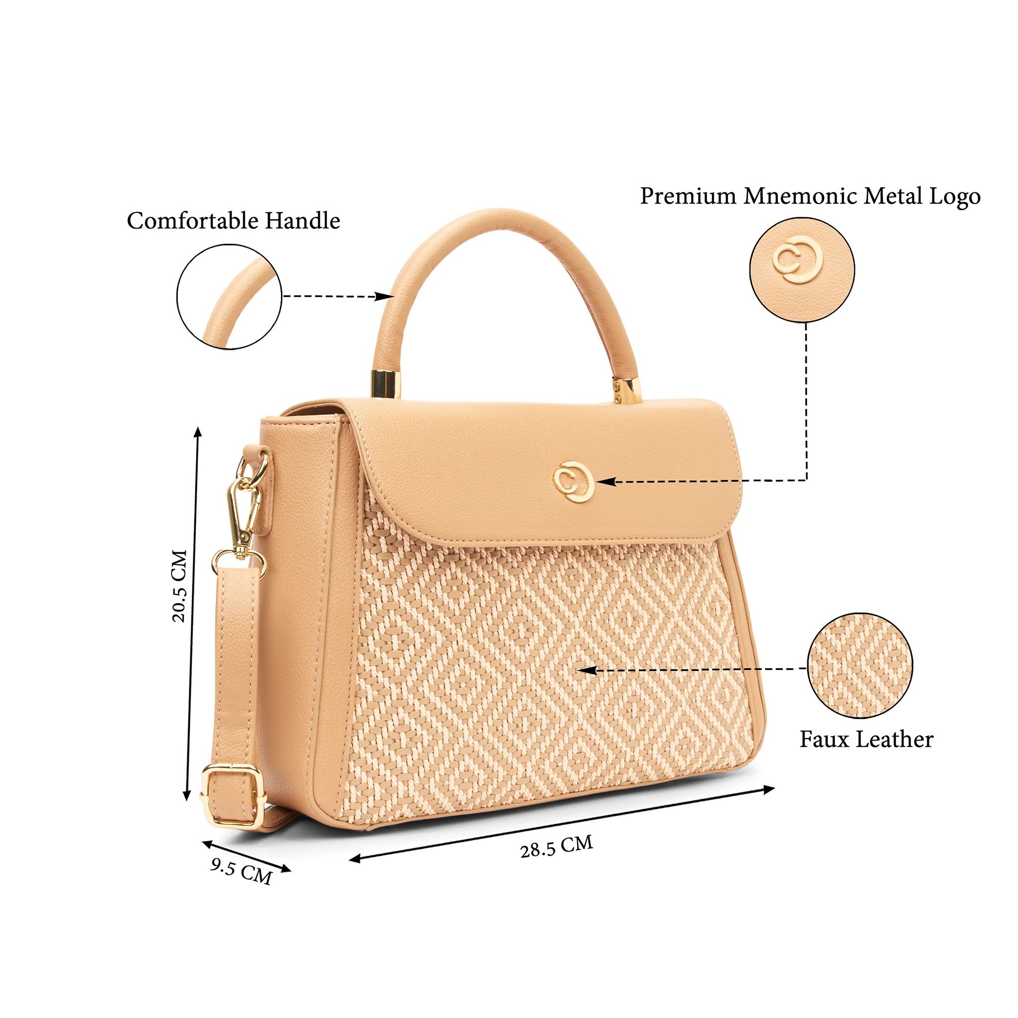 Caprese  Wind Medium Mocha Mousse Satchel Bag - Image 8
