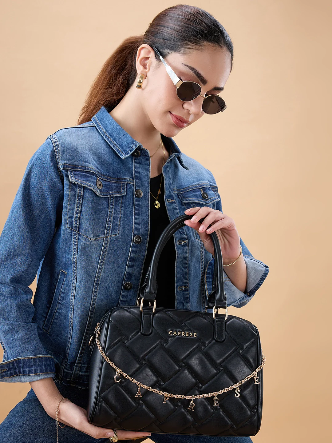 Caprese Winter Large Black Satchel Bag - Image 2