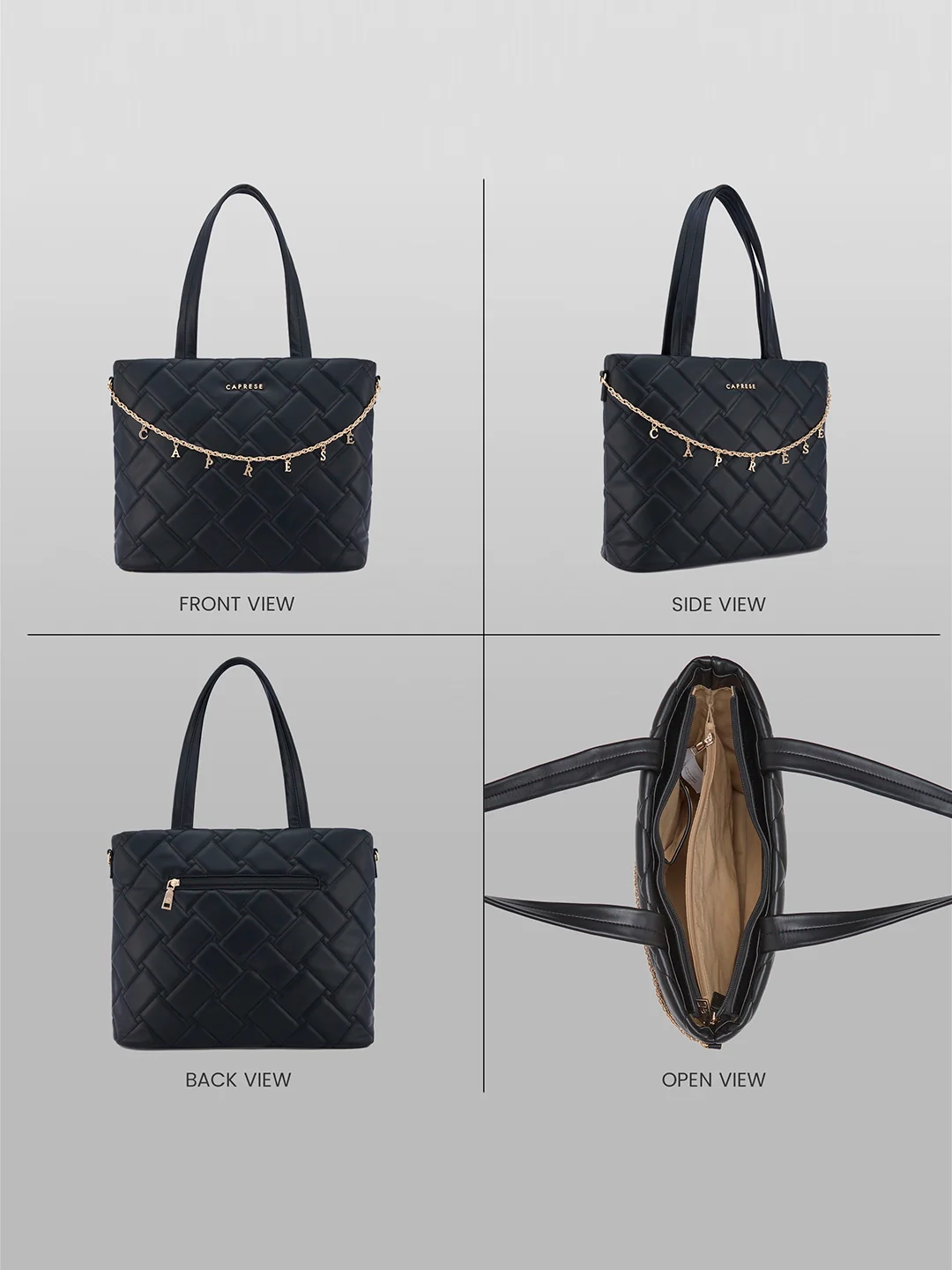 Caprese Winter Large Black Tote Bag - Image 9