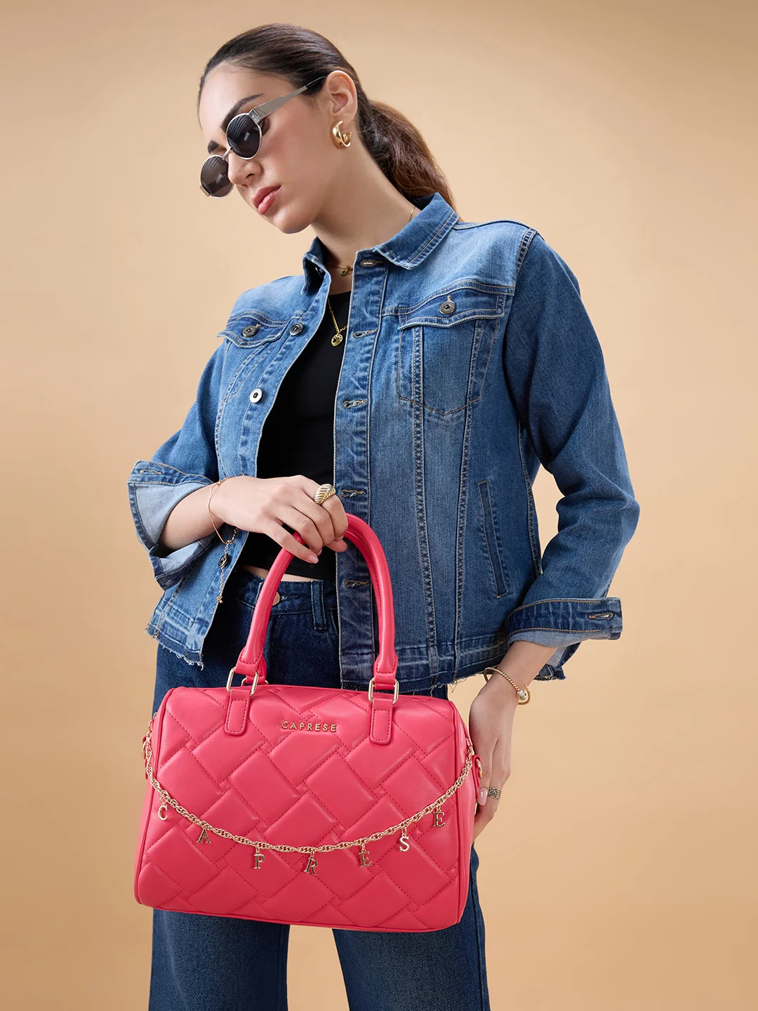 Caprese Winter Large Fuchsia Satchel Bag - Image 2