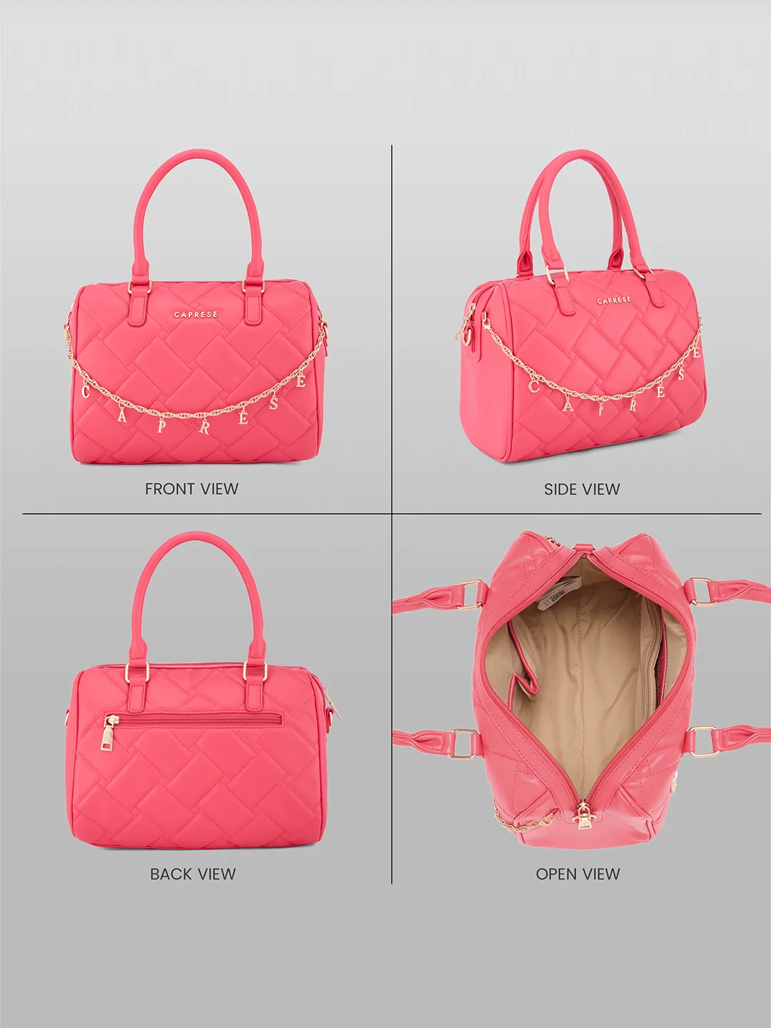 Caprese Winter Large Fuchsia Satchel Bag - Image 9