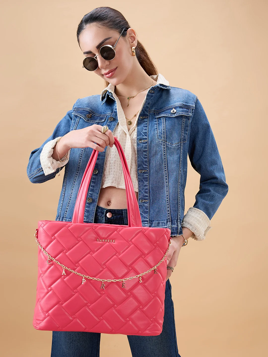 Caprese Winter Large Fuchsia Tote Bag - Image 3