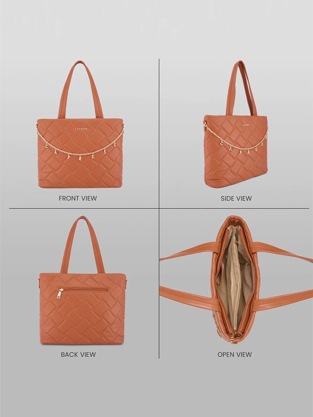 Caprese Winter Large Tan Tote Bag - Image 9