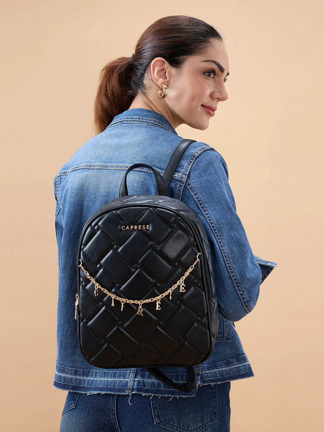 Caprese Winter Medium Black Backpack - Image 2