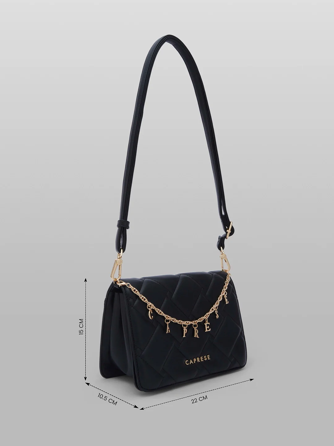 Caprese Winter Medium Black Sling Bag - Image 5