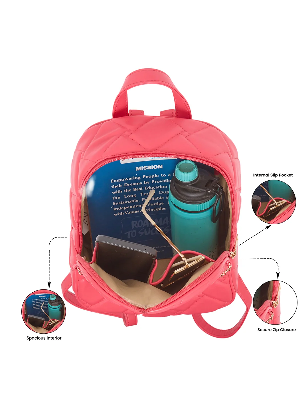 Caprese Winter Medium Fuchsia Backpack - Image 4