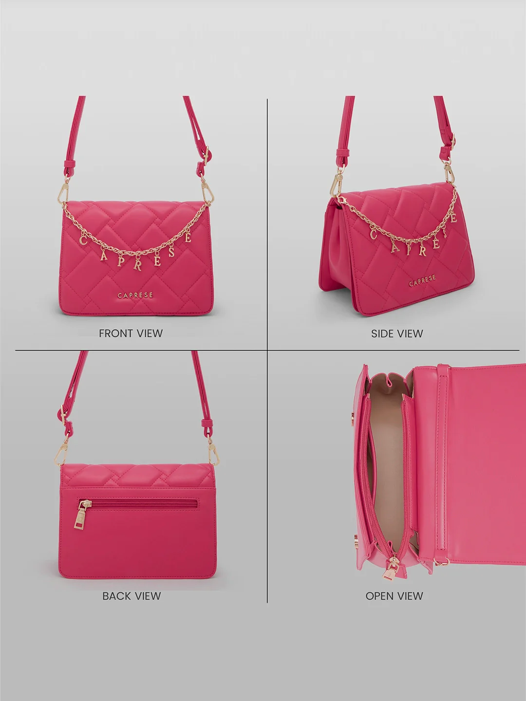 Caprese Winter Medium Fuchsia Sling Bag - Image 9
