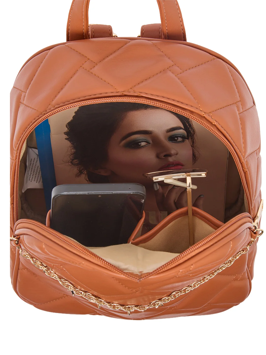 Caprese Winter Medium Tan Backpack - Image 4
