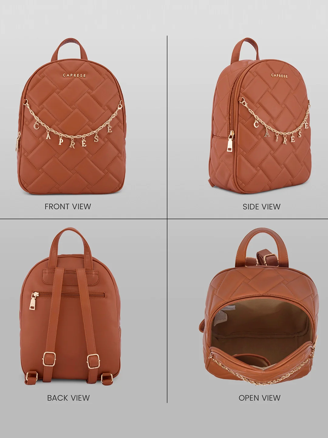 Caprese Winter Medium Tan Backpack - Image 9