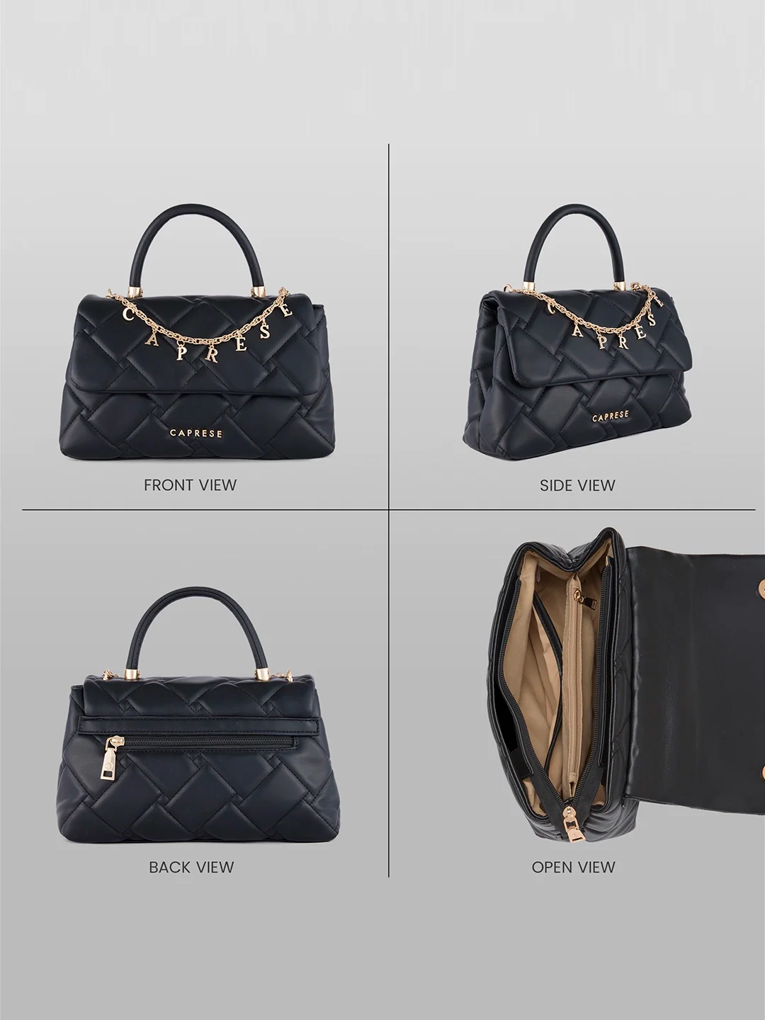 Caprese Winter Small Black Satchel Bag - Image 9