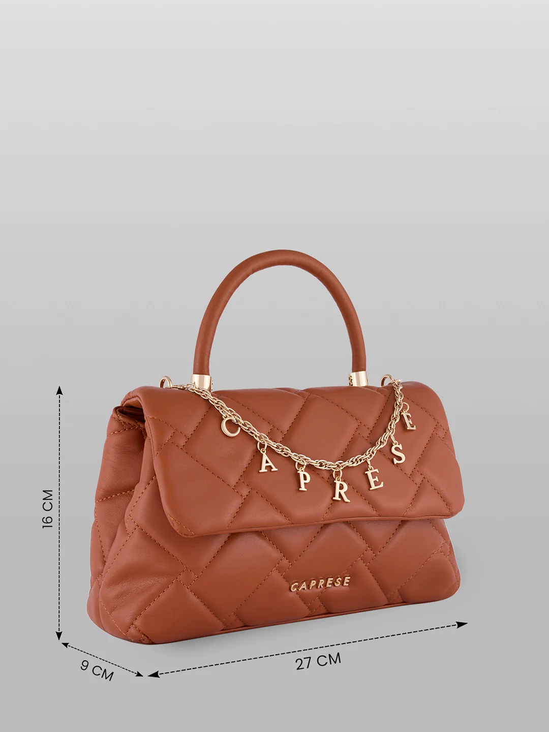 Caprese Winter Small Tan Satchel Bag - Image 5
