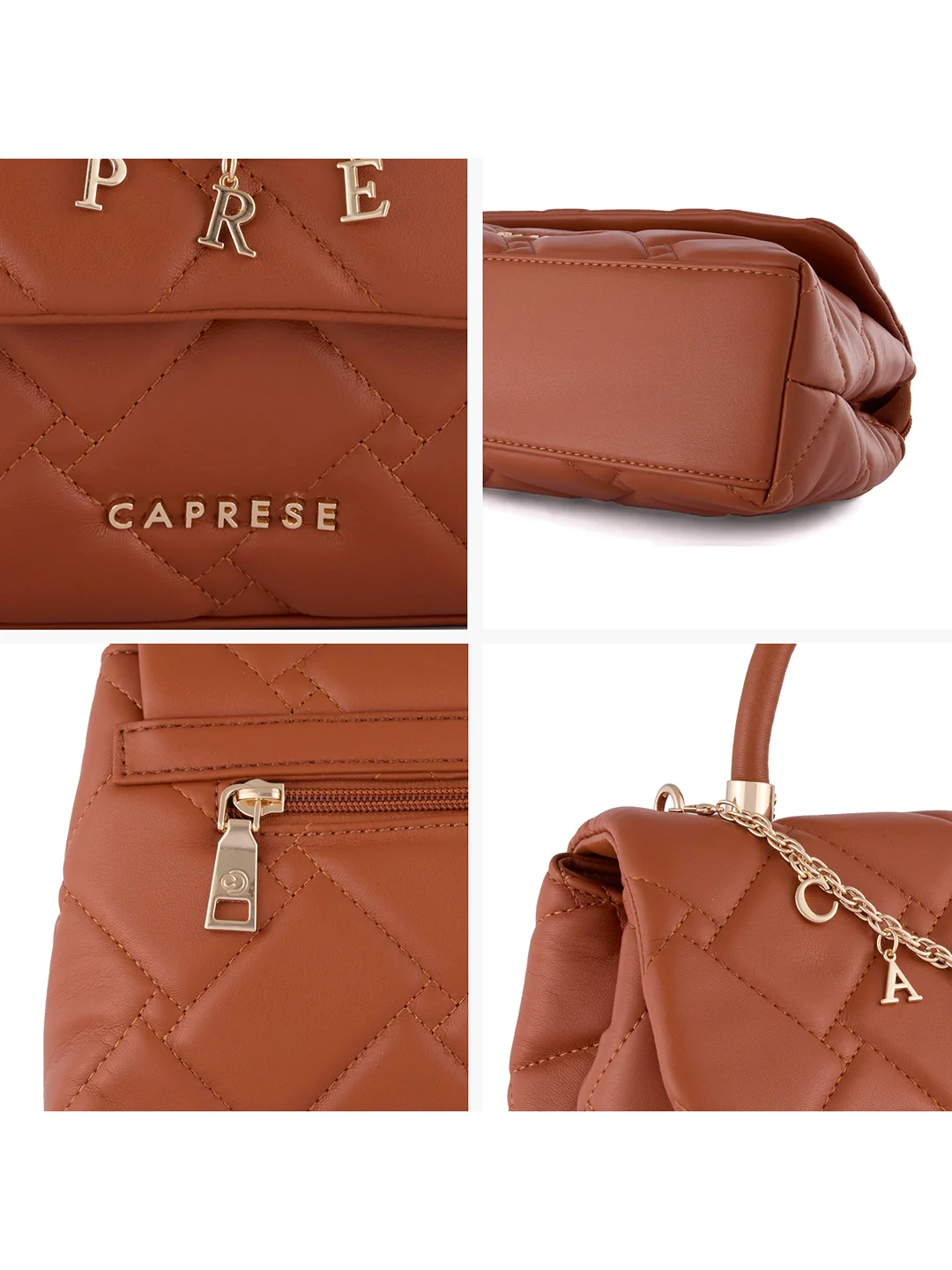 Caprese Winter Small Tan Satchel Bag - Image 7