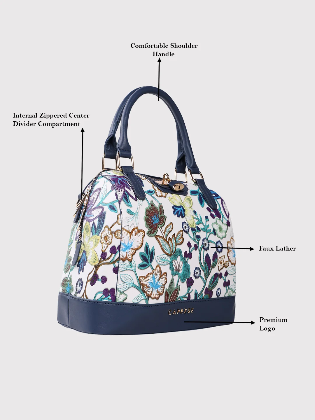 Caprese Wren Medium Navy Satchel Bag - Image 4