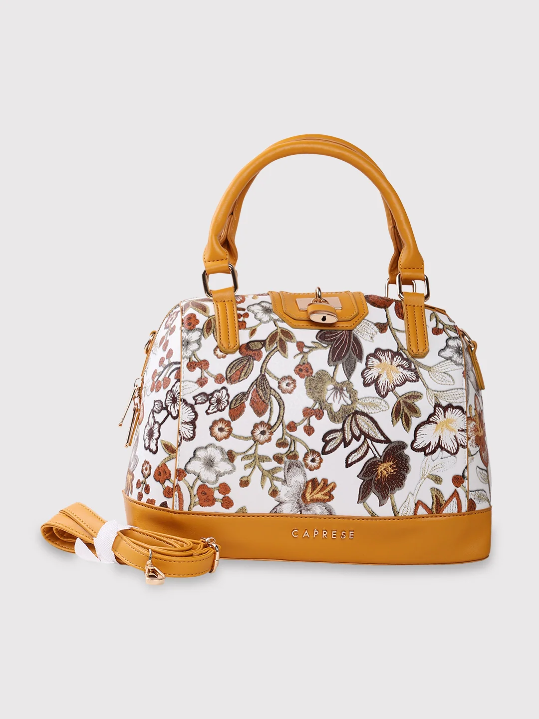Caprese Wren Medium Ochre Satchel Bag