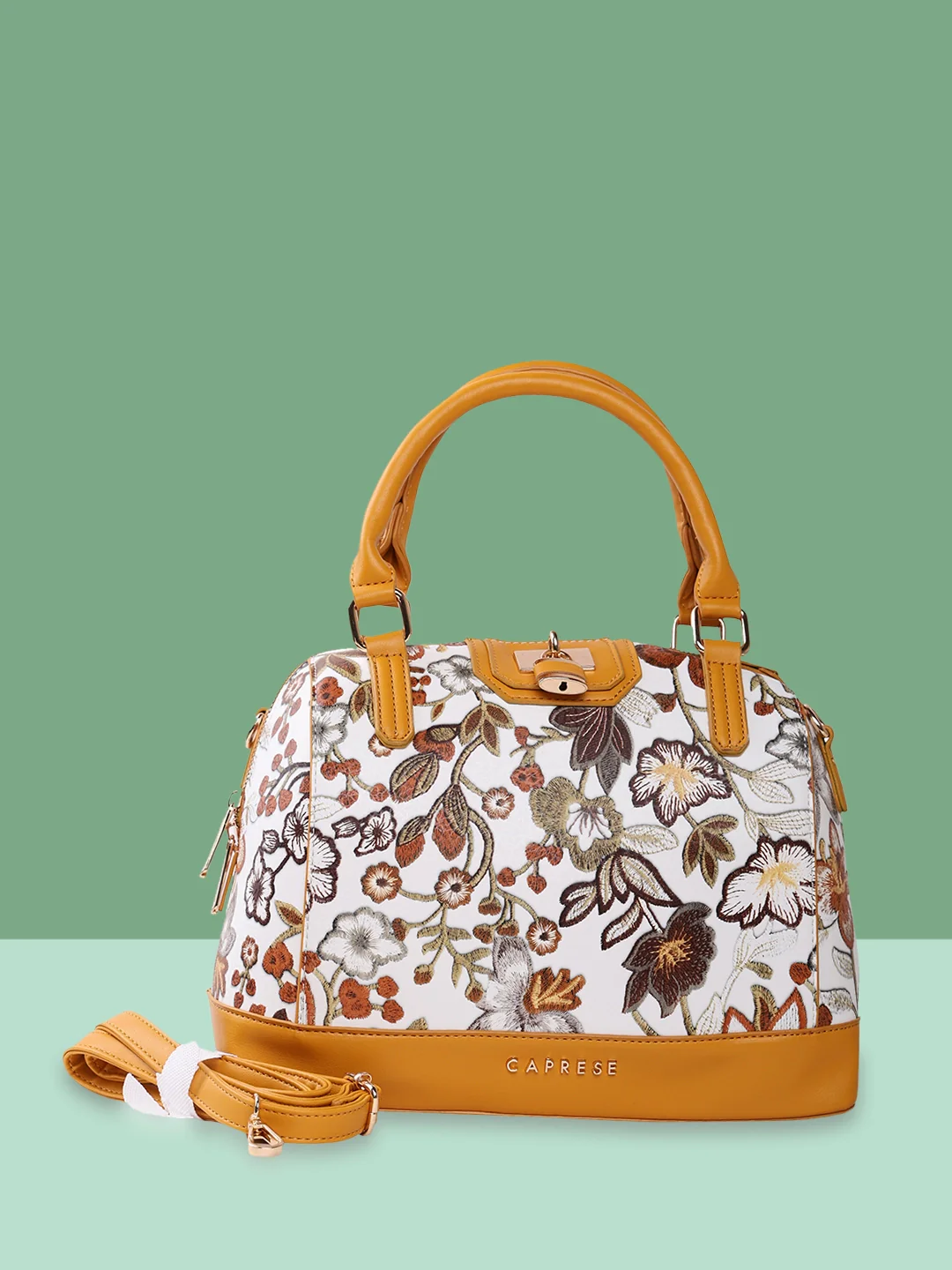 Caprese Wren Medium Ochre Satchel Bag - Image 2