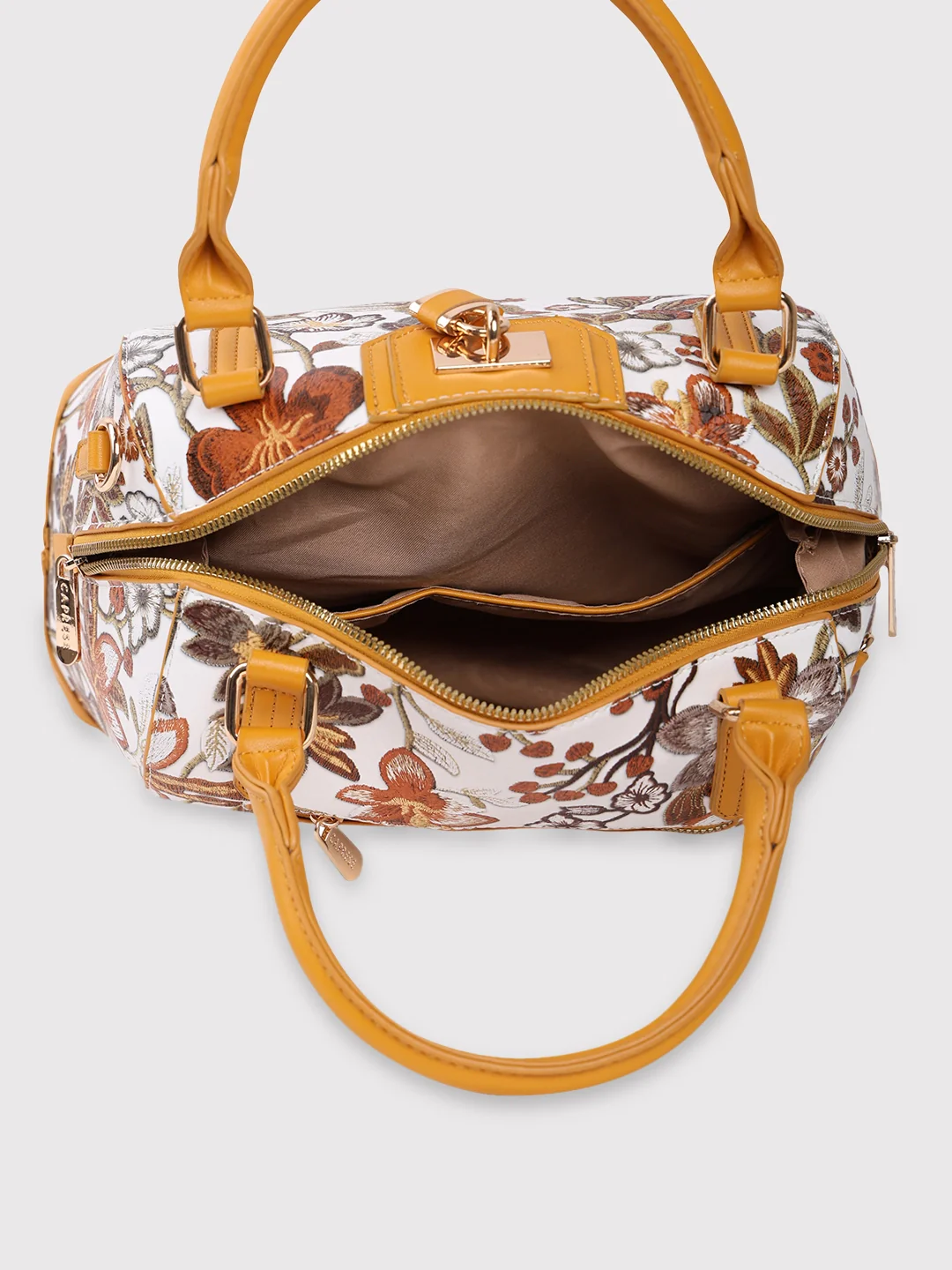 Caprese Wren Medium Ochre Satchel Bag - Image 8