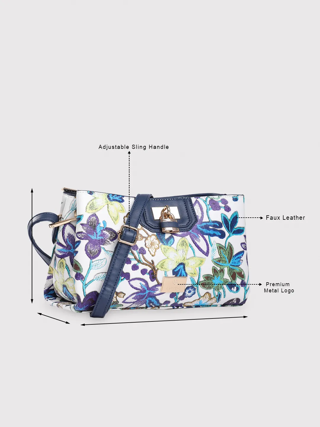 Caprese Wren Small Blue Sling Bag - Image 7