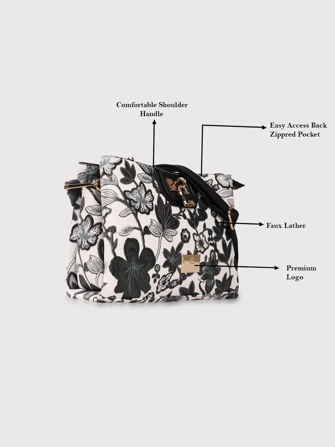 Caprese Wren Small Grey Sling Bag - Image 4