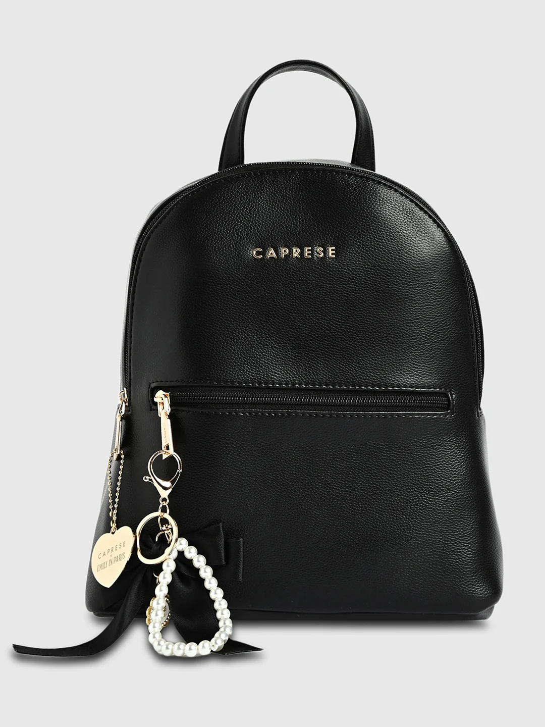Caprese X Emily in Paris Tiara Medium Black Fashion Backpack - Image 9
